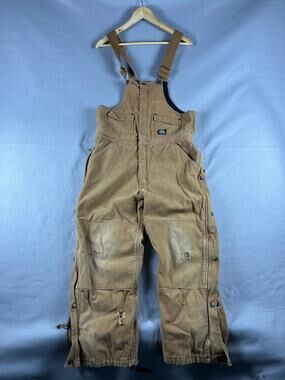 Polar King by Key Overalls Youth L Brown Snap Up Leg Double Knee Lined Workwear